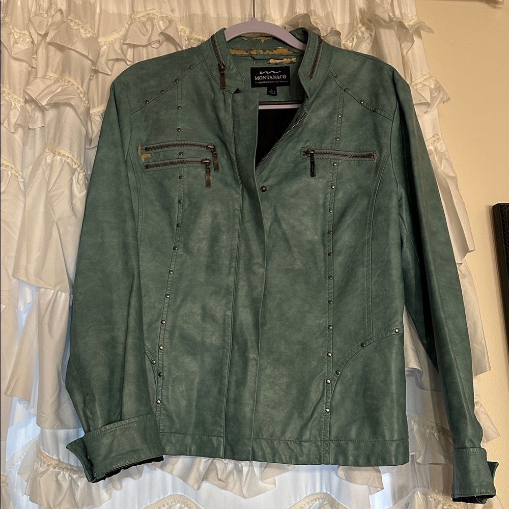 Montana Co Teal Leather Jacket